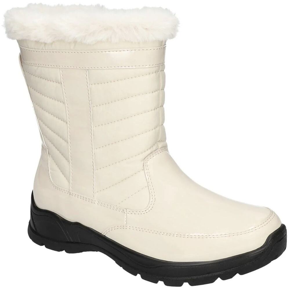 ⁠Easy Street Frazer Womens 7.5, WW Boots Waterproof Side Zip Winter White